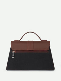 ZOUK Kriti Sanon - Jet Black Iconic Evening Structured Satchel