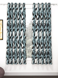 Story@home Nature White & Grey 2 Pieces Ethnic Motifs Printed Window Curtains