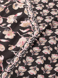Indo Era Women Floral Printed Angrakha Pure Cotton Kurta with Trousers & With Dupatta
