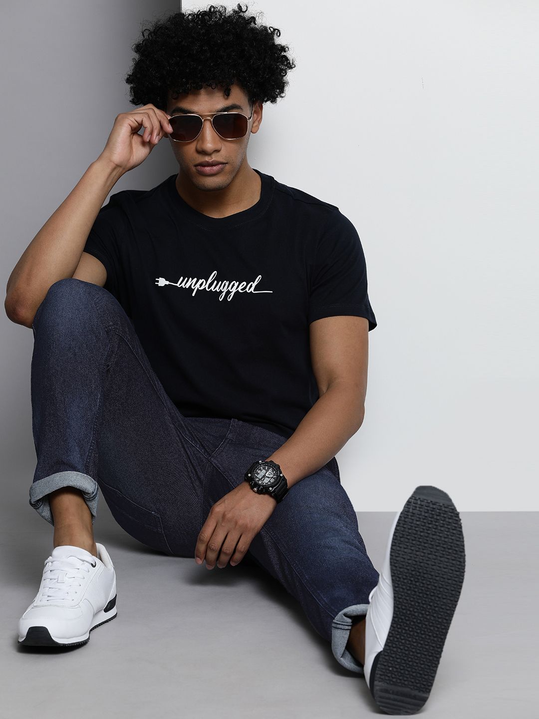 The Indian Garage Co Men Blue Slim Fit Stretchable Jeans