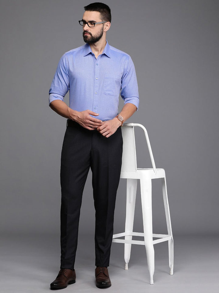 Raymond Pure Cotton Self Design Textured Slim Fit Formal Shirt