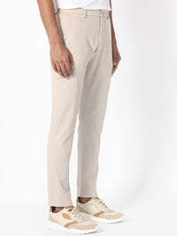 RARE RABBIT Men Curo Slim Fit Mid-Rise Plain Cotton Trouser