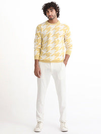 RARE RABBIT Men Honder Crew Neck Abstract Printed Sweater
