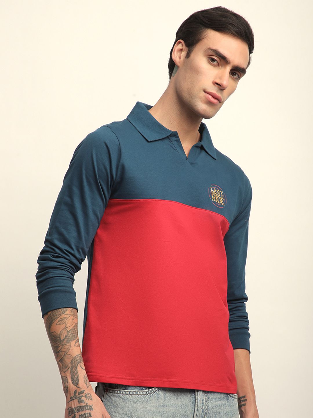Difference Of Opinion Men Long Sleeve Regular Fit Polo Tshirt