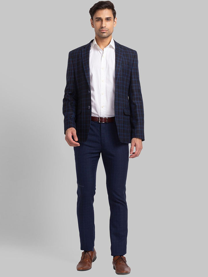 Park Avenue Men Checked Single Breasted Blazer