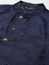 SOJANYA Kurta Rekaan Tenunan Lelaki dengan Churidar dengan Jaket Nehru