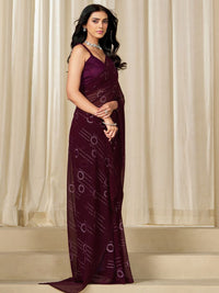 KALINI Georgette Zari Embellished Party Wear Saree With Unstitched Blouse Piece