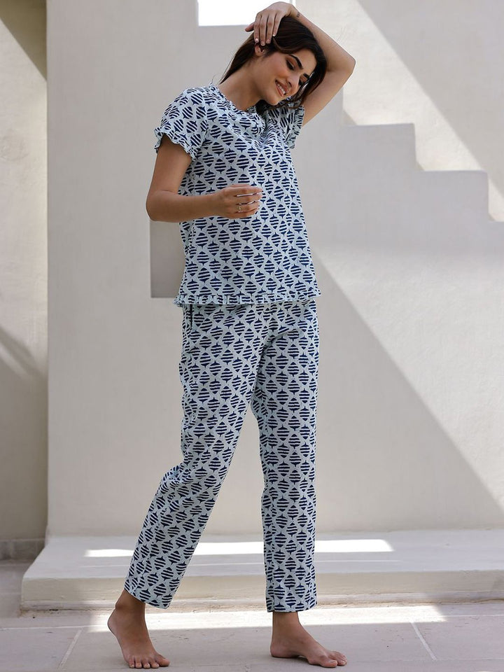 SANSKRUTIHOMES Ethnic Motifs Printed Pure Cotton Night suit