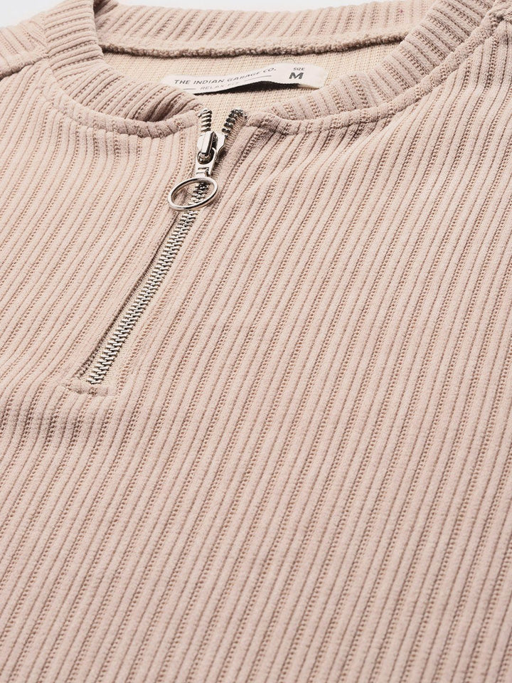 The Indian Garage Co Self Striped Corduroy Relaxed Fit Sweatshirt