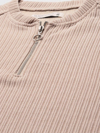 The Indian Garage Co Self Striped Corduroy Relaxed Fit Sweatshirt