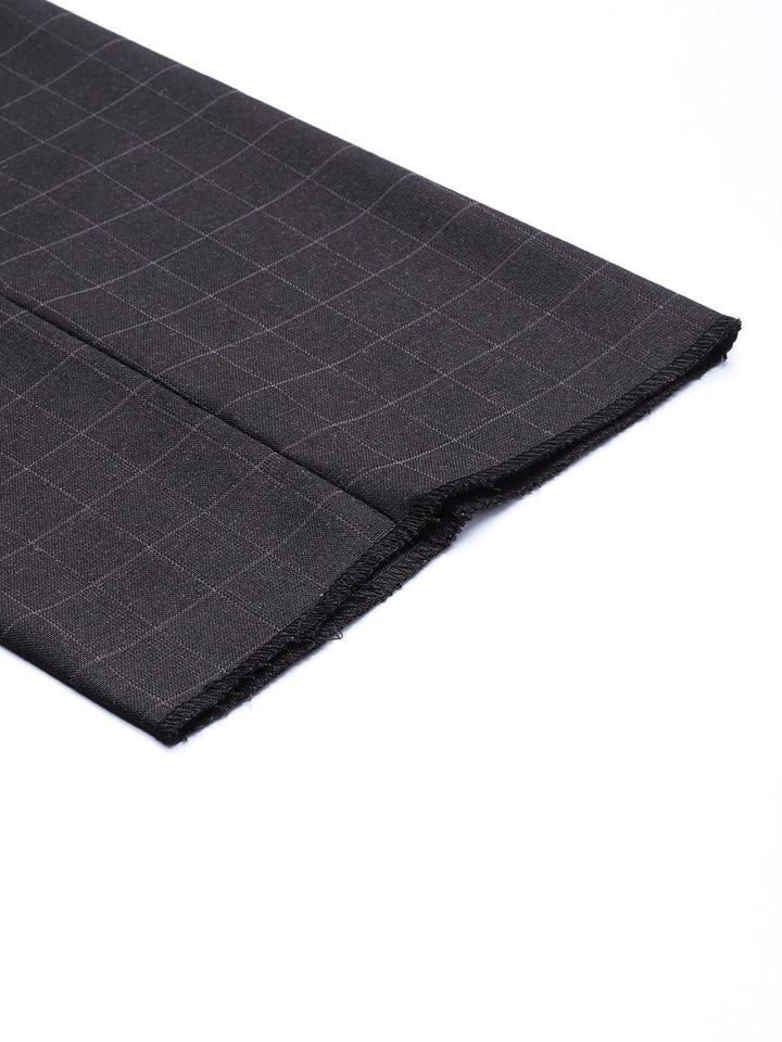 Raymond Men Grey Checked Slim Fit Formal Trousers