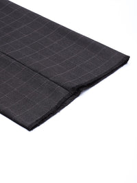 Raymond Men Grey Checked Slim Fit Formal Trousers