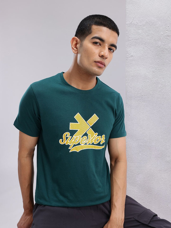 HRX by Hrithik Roshan Brand Logo Print Round-Neck Lifestyle T-shirt