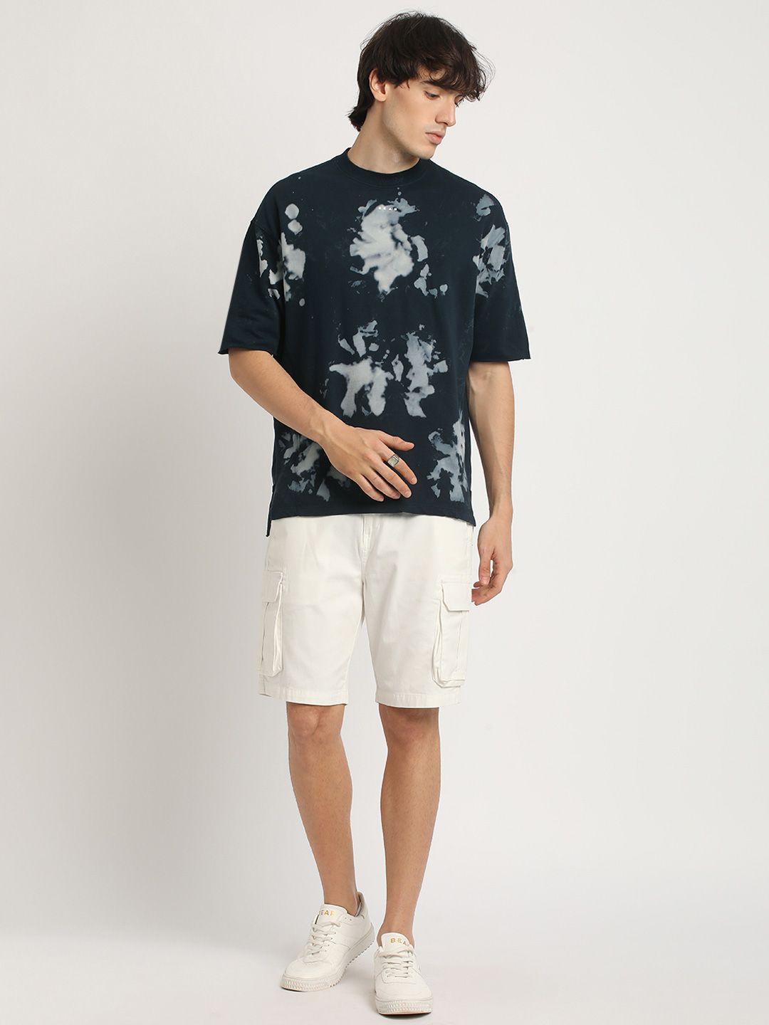 THE BEAR HOUSE Men's Abstract Tie-Dye Crew Neck T-shirt