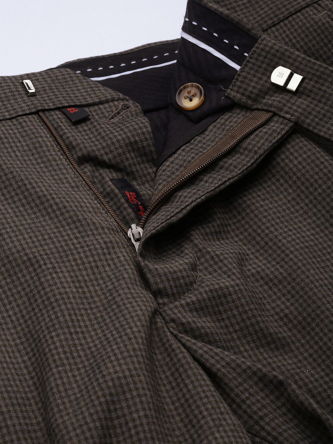 Raymond Men Checked Slim Fit Formal Trousers
