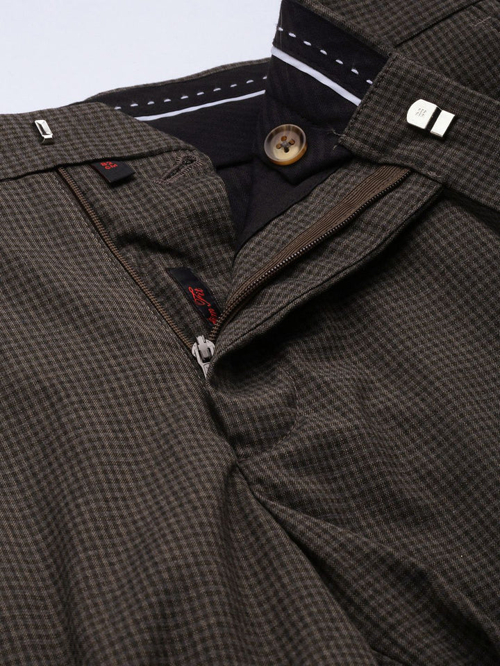 Raymond Men Checked Slim Fit Formal Trousers