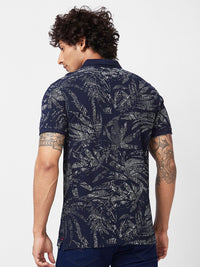 SPYKAR Graphic Printed Polo Collar Slim Fit Cotton Casual T-Shirt
