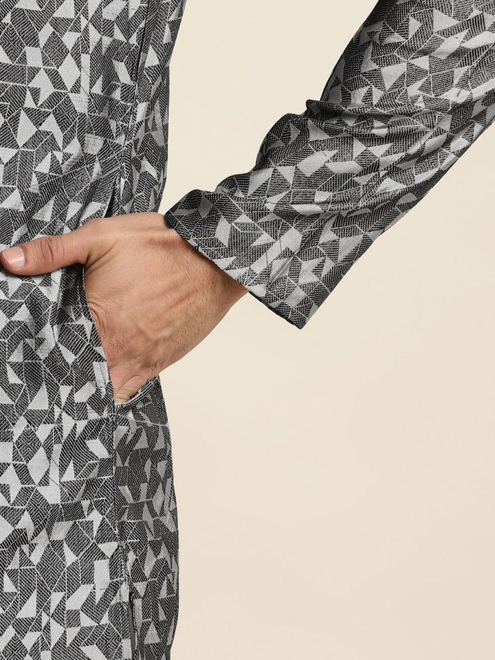 SOJANYA Men Silk Blend Woven Design Kurta