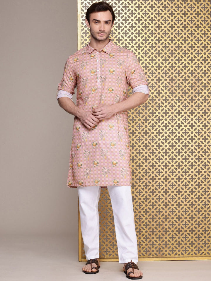 House of Pataudi Checked Jashn Kurta