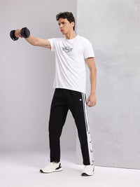 HRX by Hrithik Roshan Men Side Stripe Button Slit Training Track Pants
