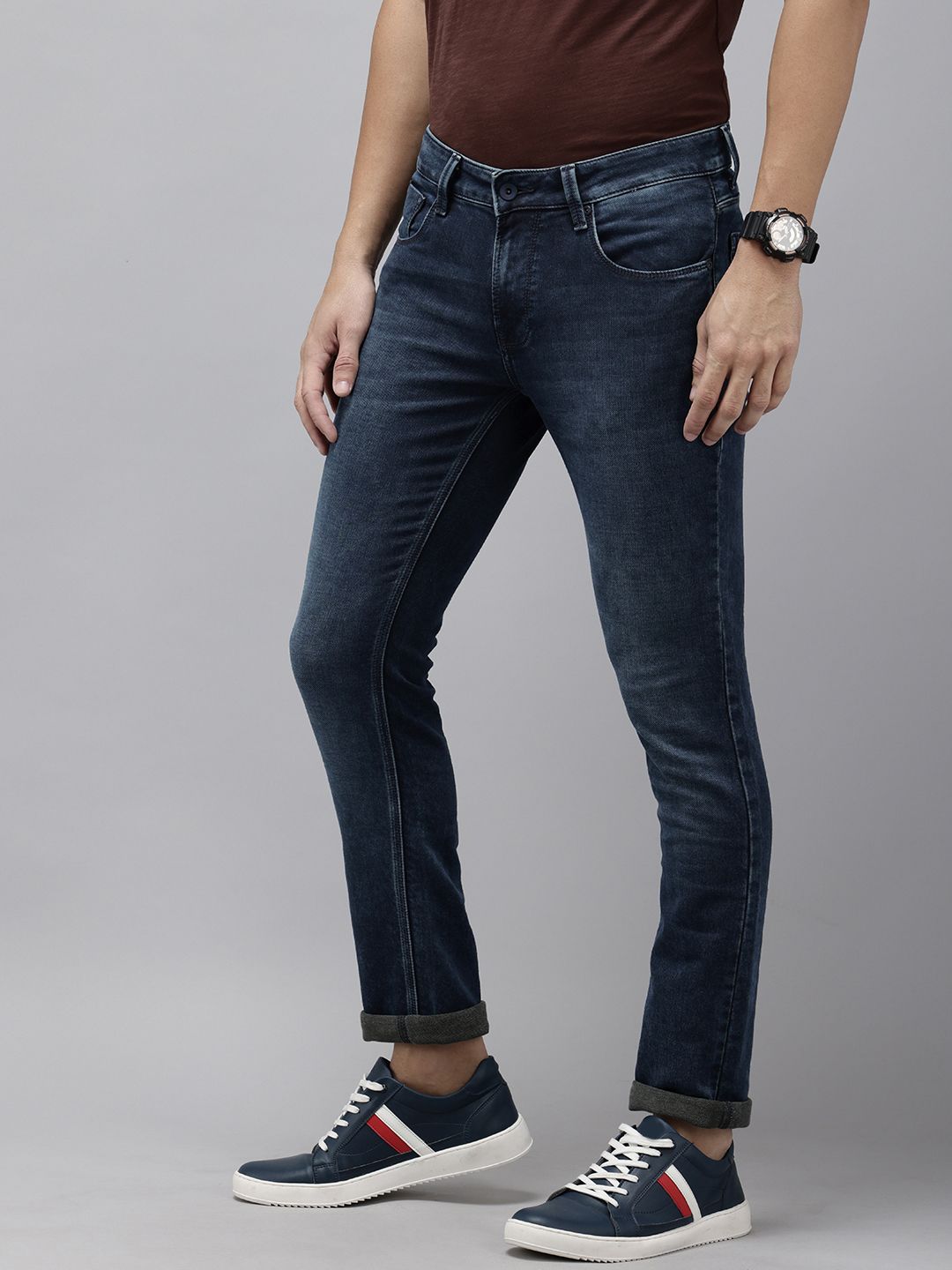 SPYKAR Men Skinny Slim Fit Low-Rise Light Fade Stretchable Jeans
