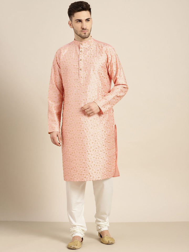 SOJANYA Kurta Lelaki Berwarna Peach & Beige