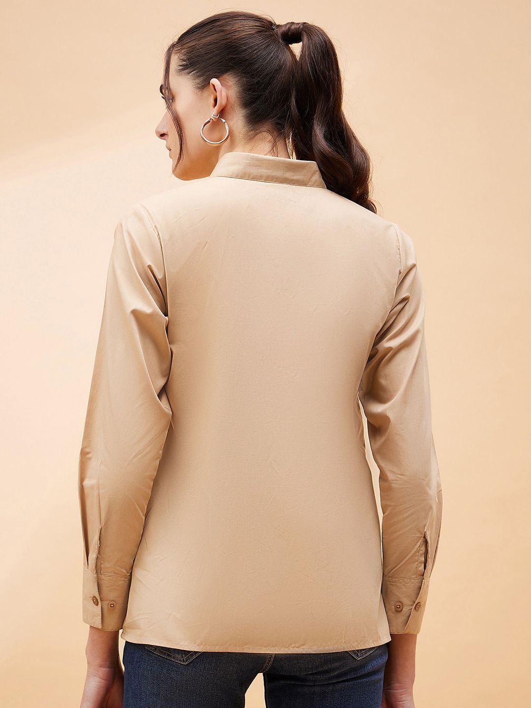 SASSAFRAS BASICS Comfort Spread Collar Long Sleeves Cotton Casual Shirt