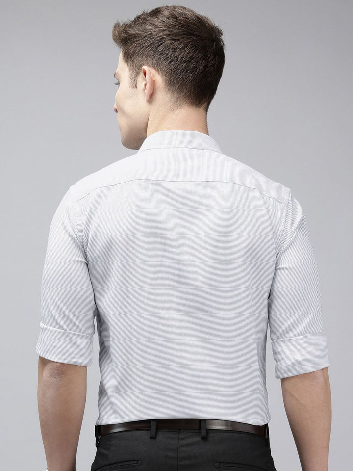 Park Avenue Slim Fit Self Design Textured Opaque Formal Shirt
