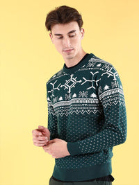 The Indian Garage Co Geometric Self Designed Acrylic Pullover