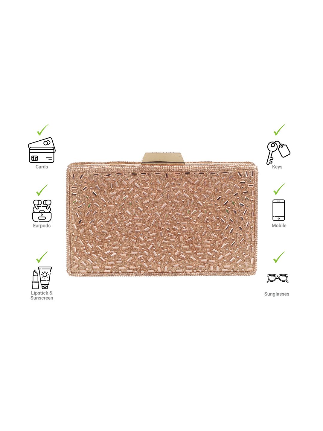 Metro Textured Embellished Purse Clutch