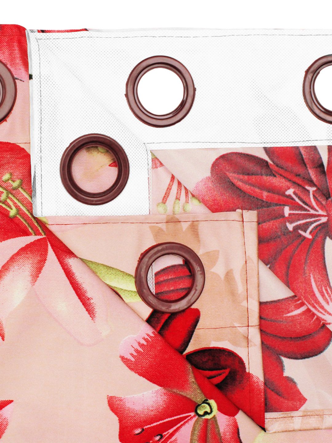 Story@home Pink & Mustard 2 Pieces Floral Window Curtain