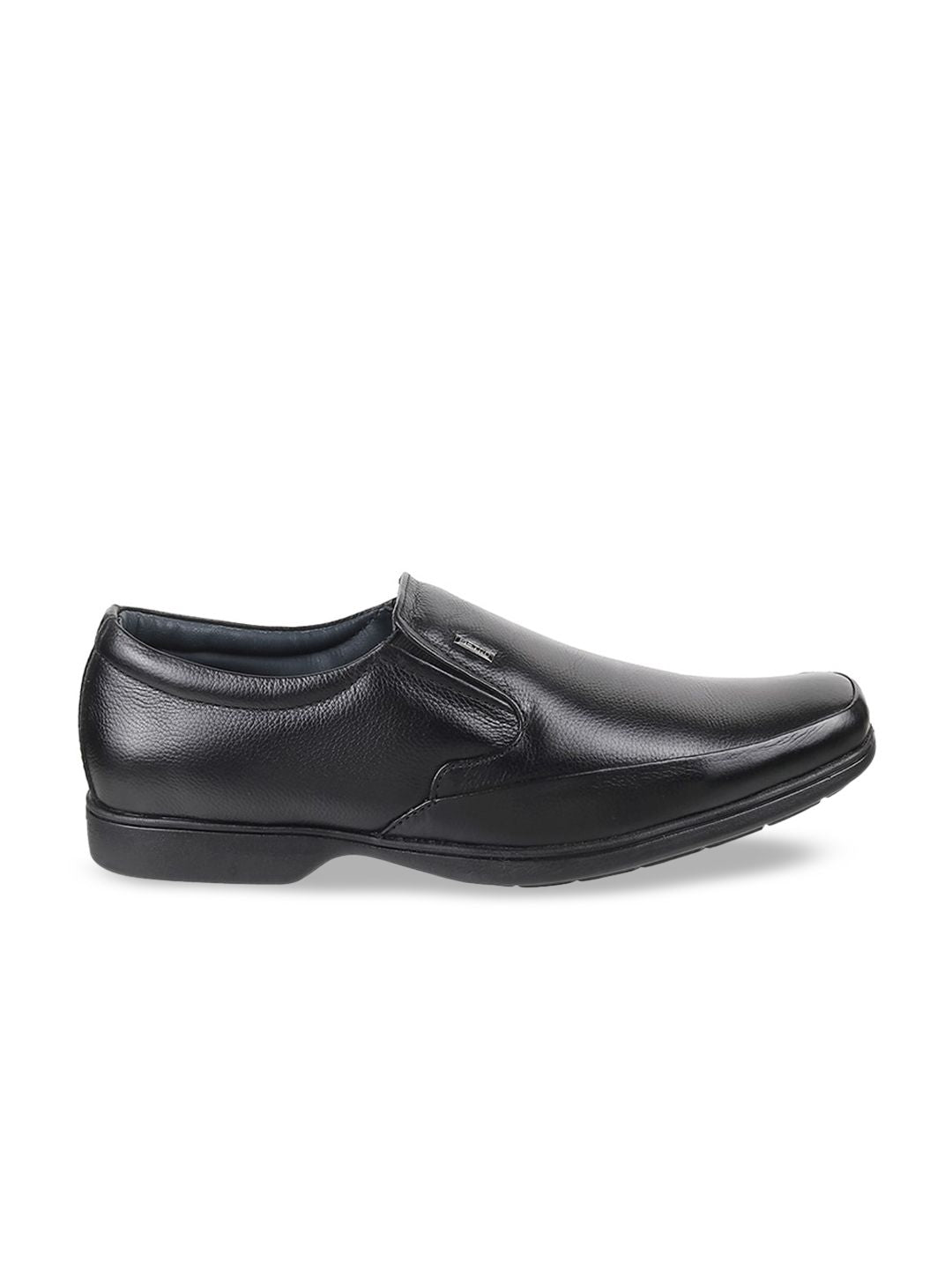 Metro Men Black-Coloured Solid Formal Slip-Ons