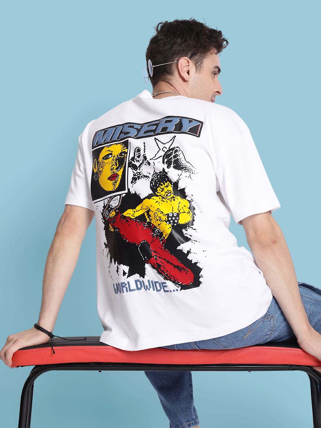 Bene Kleed Men Printed Drop-Shoulder Sleeves T-shirt