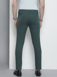 The Indian Garage Co Men Charcoal Grey Solid Chinos Trousers