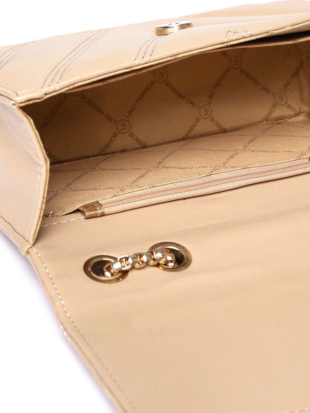 Lino Perros Beige Solid Shoulder Bag