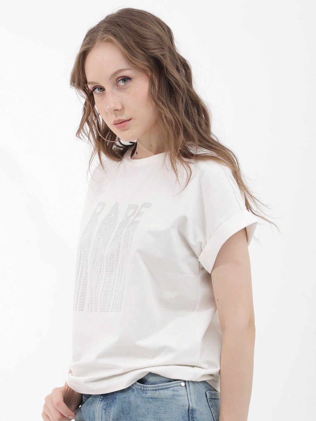 RAREISM Women Extended Sleeves Pockets T-shirt