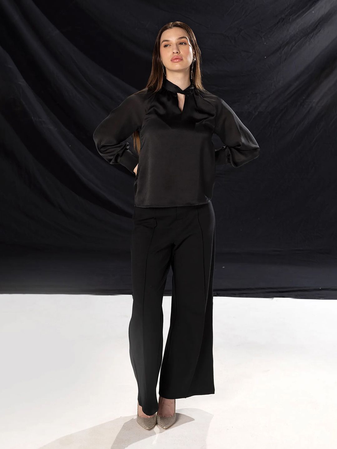 RAREISM Women Solid High Neck Top