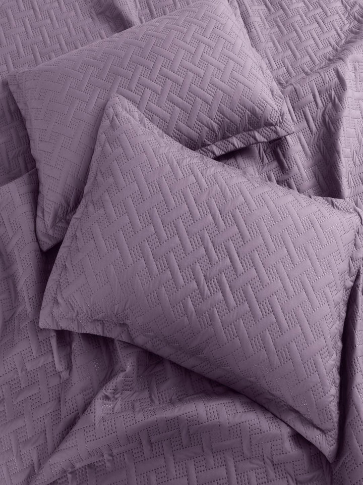 HOSTA HOMES Purple Quilted 280TC Double Queen Bed With 2 Pillow Covers