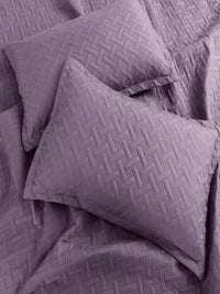 HOSTA HOMES Purple Quilted 280TC Double Queen Bed With 2 Pillow Covers