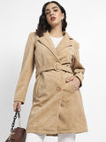 Kampus Sutra Beige Single-Breasted Long Coat