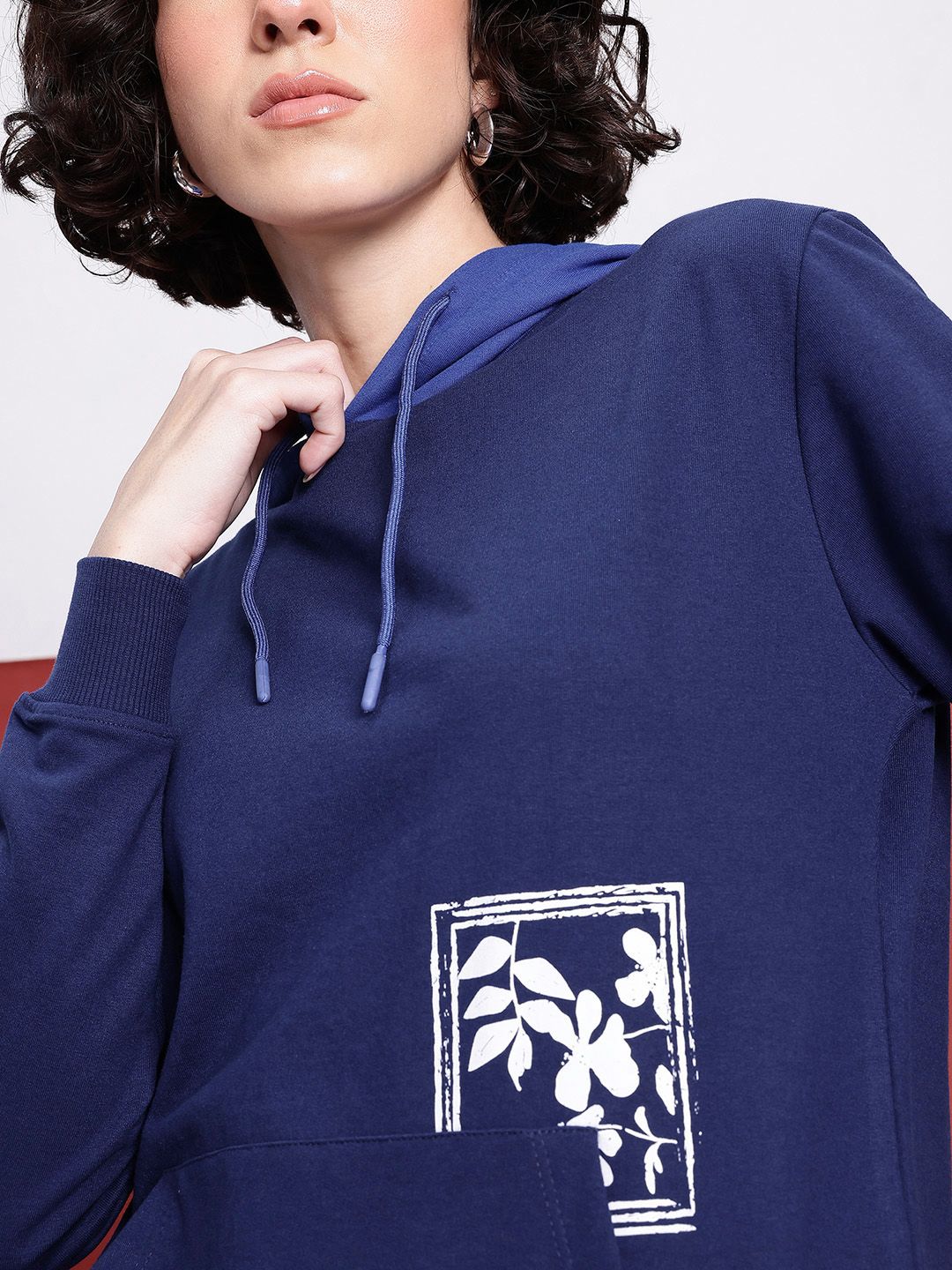 DressBerry Indie Print Contrast Hood Sweatshirt