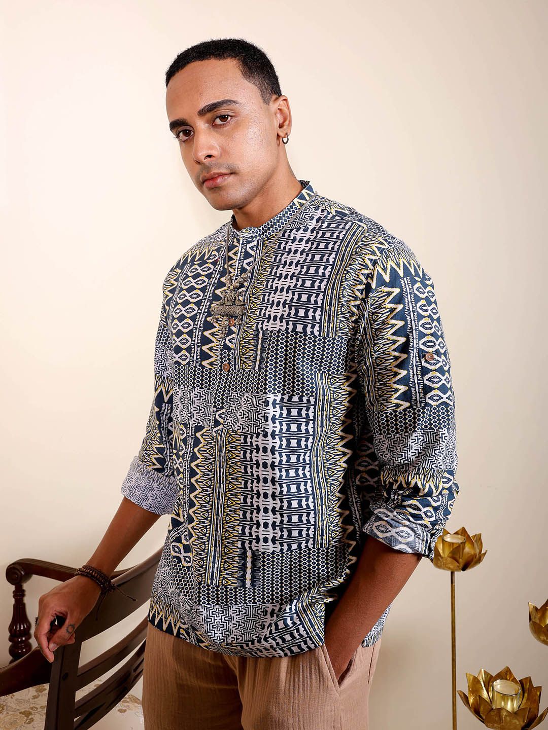 The Indian Garage Co Men Slim Fit Indie Printed Resortwear Shirt