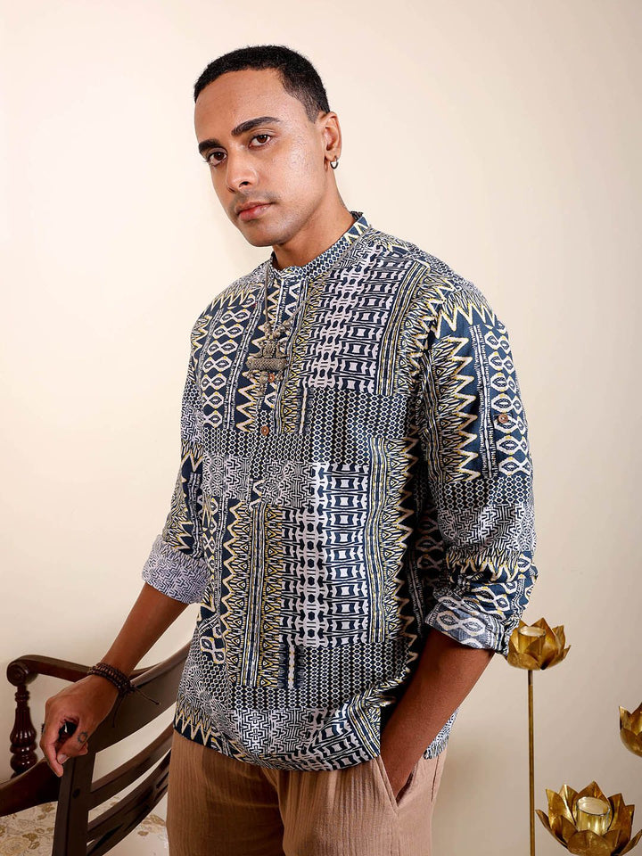 The Indian Garage Co Men Slim Fit Indie Printed Resortwear Shirt