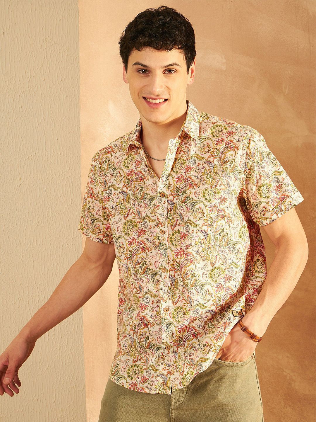 DENNISON Block Printed Oversized Casual Shirt