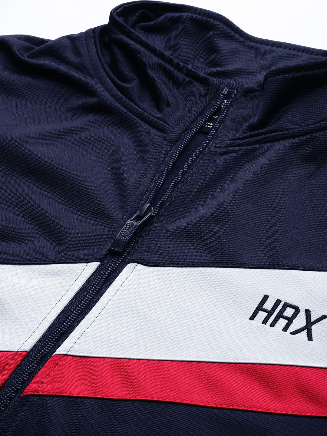 HRX by Hrithik Roshan Men Navy Blue & White Colourblocked Football Tracksuits