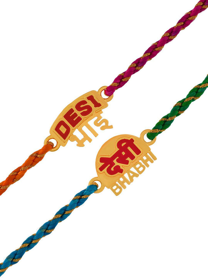 Voylla Desi Bhai-Bhabhi Benang Kombo Pelbagai Warna Lumba Rakhi