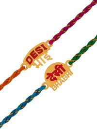 Voylla Desi Bhai-Bhabhi Benang Kombo Pelbagai Warna Lumba Rakhi