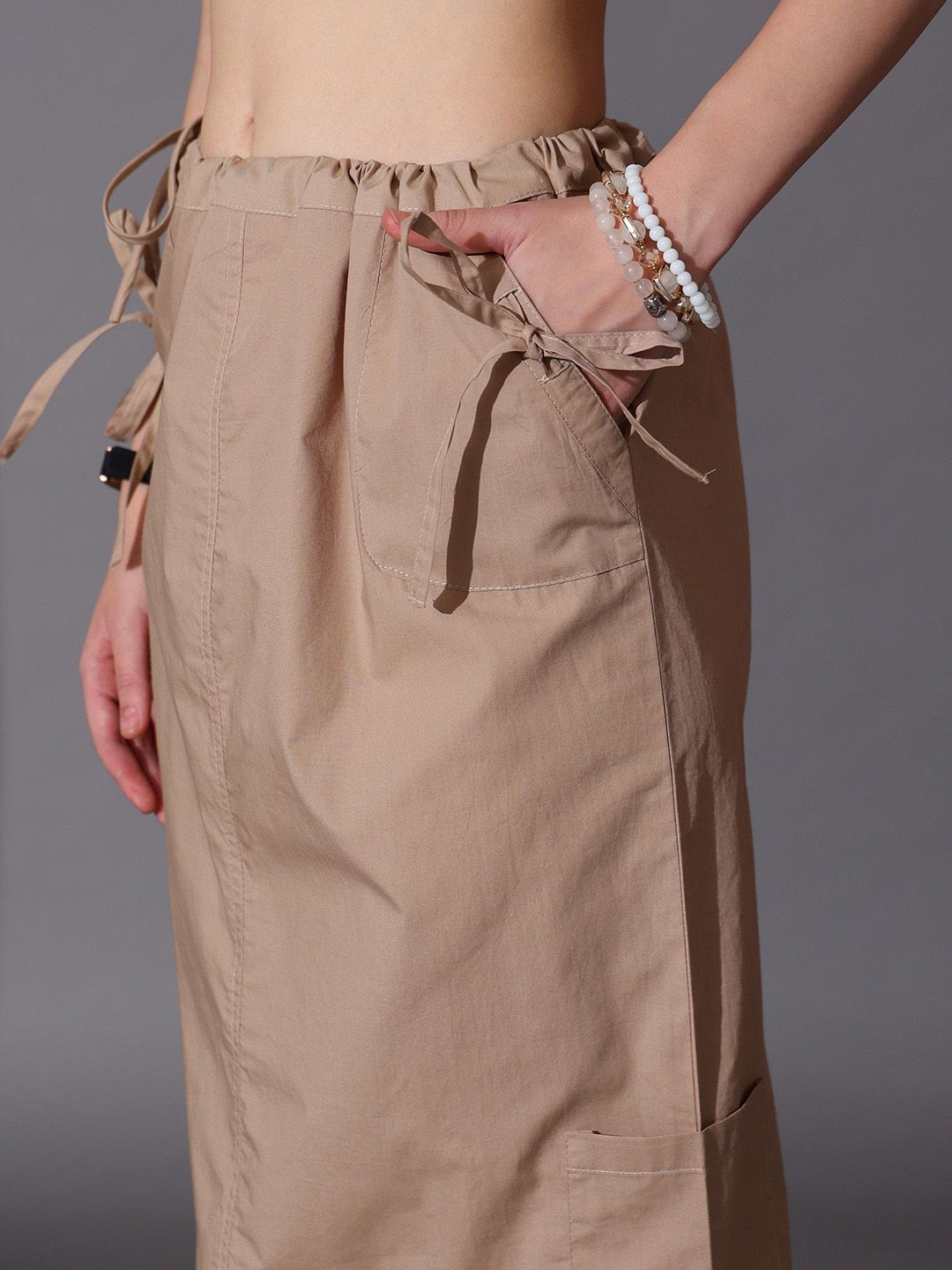 STREET 9 Solid Pure Cotton Parachute Skirt