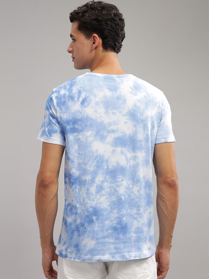 ADRO Tie & Dye Printed Round Neck Short Sleeves Regular Fit Cotton T-shirt