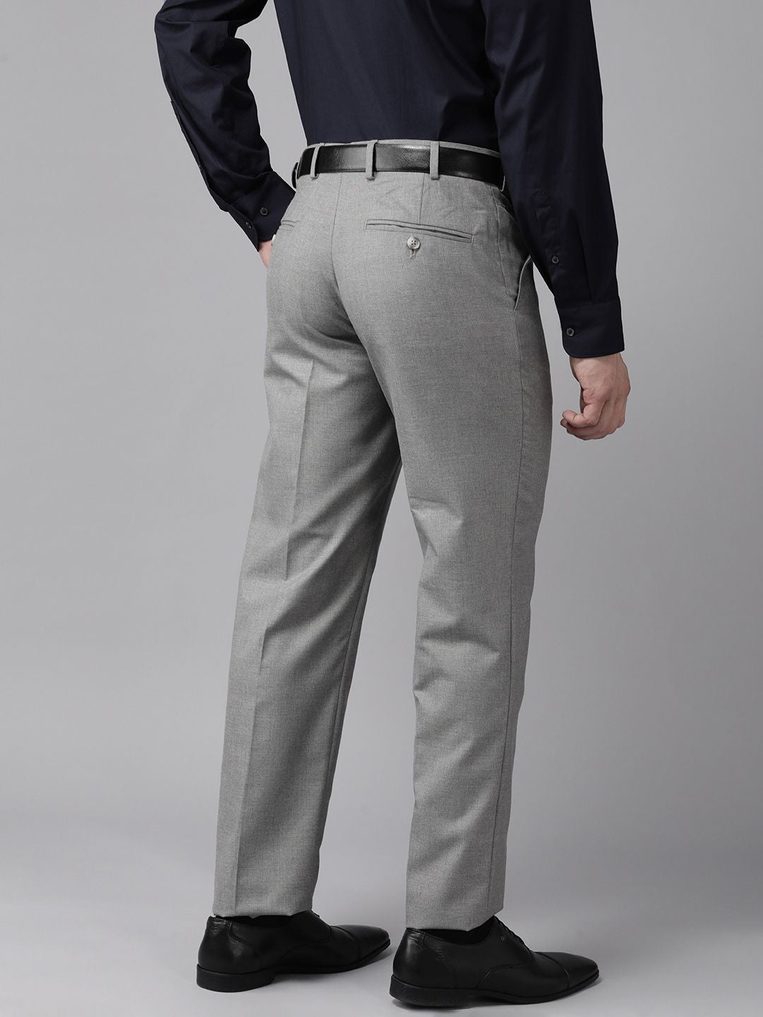 Park Avenue Men Solid Smart Fit Low-Rise Formal Trousers